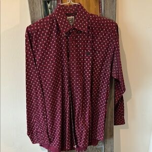 Cinch Men's Burgundy Patterned Shirt